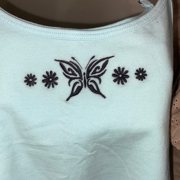 Baby Blue Hollister Tank/Crop Top - Picture 2 of 5